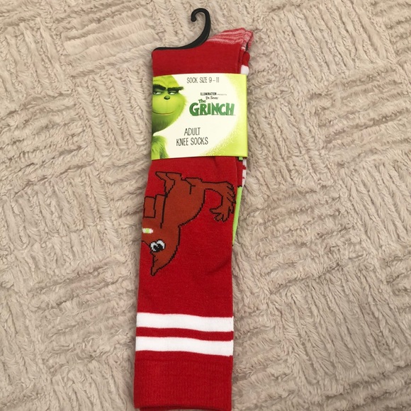 NWT Dr. Seuss The Grinch Adult Knee Socks Size 9-11 - Picture 4 of 8